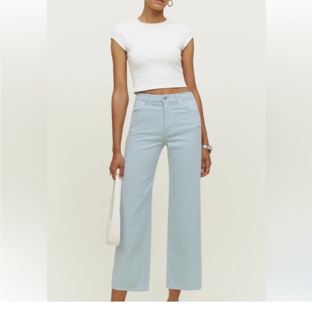 Reformation Light Blue Flare & Wide Leg Jeans
